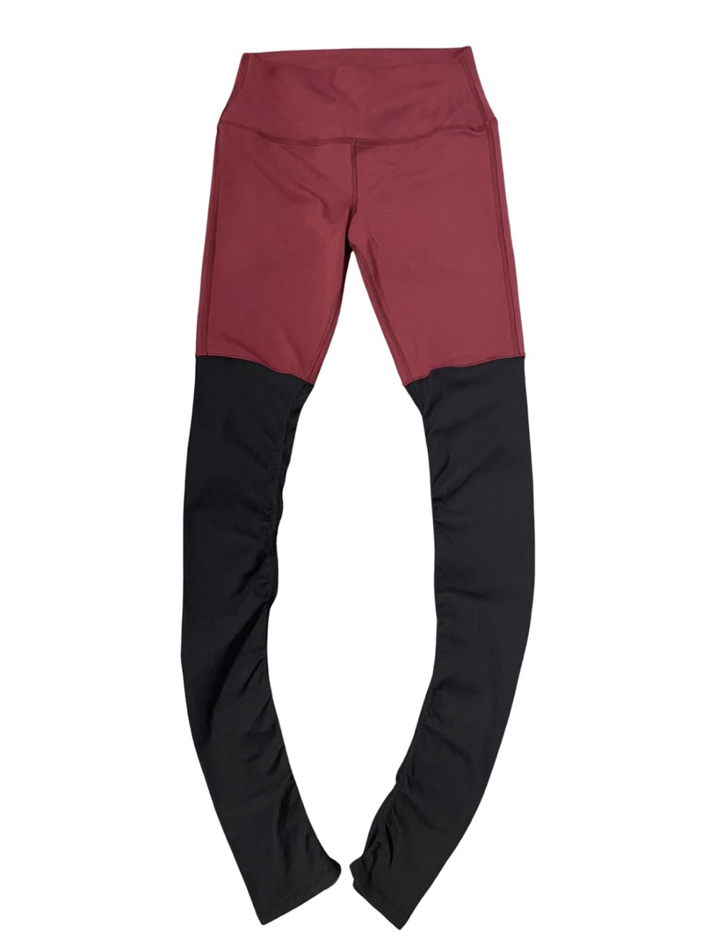 Alo Yoga Goddess Stirrup Legging High Waist Color Block Maroon Black Women’s S